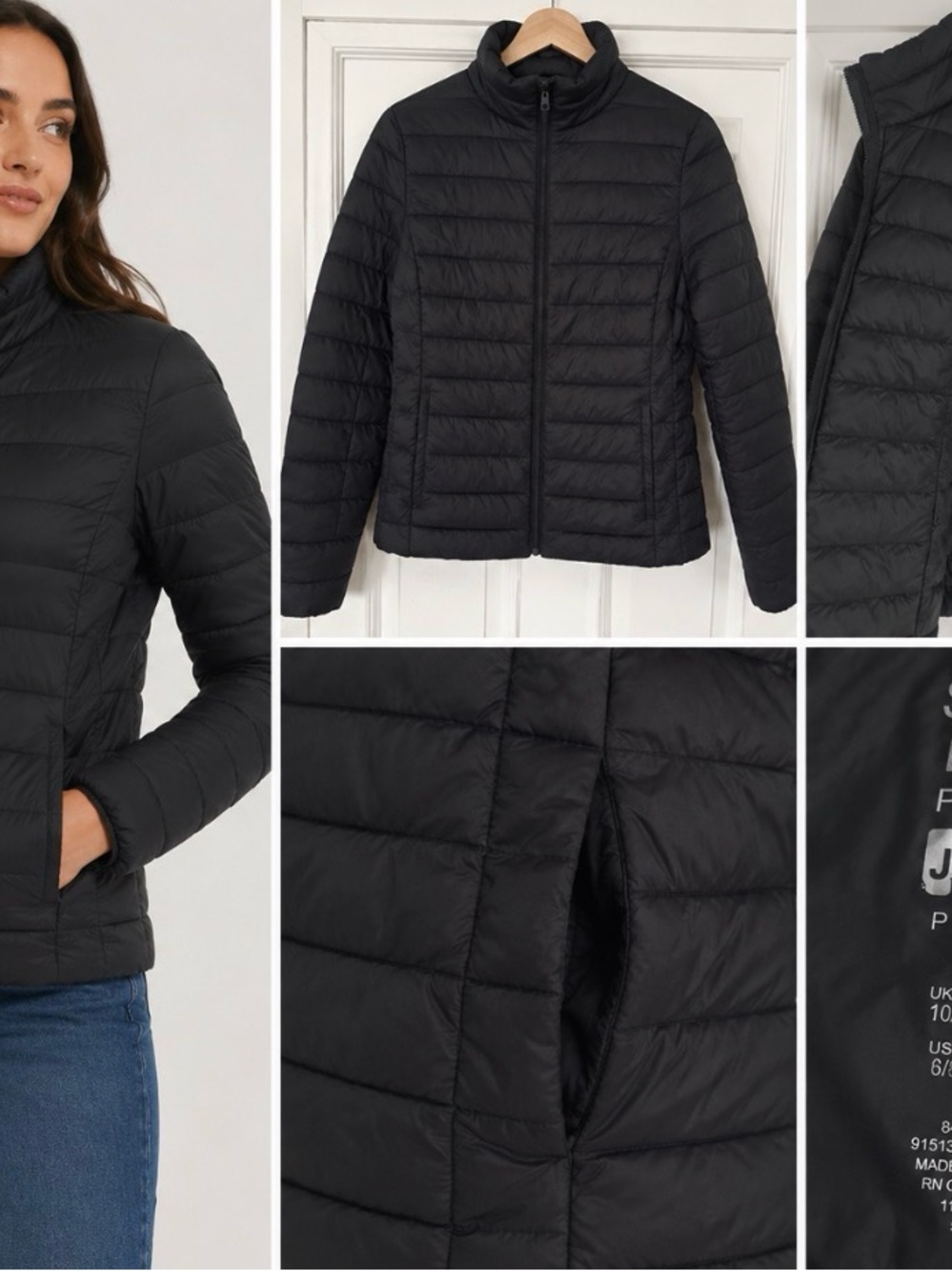 Primark Black Quilted Packable Puffer Jacket